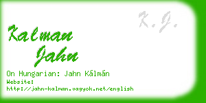kalman jahn business card