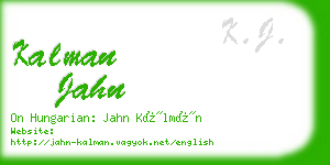 kalman jahn business card